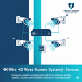 4K Ultra HD Wired Camera System (4 Cameras)